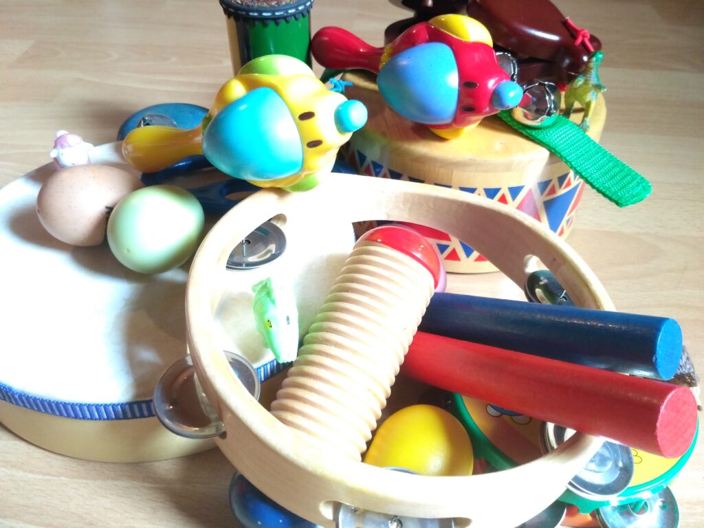 Percussion instruments as part of singing lessons for young learners